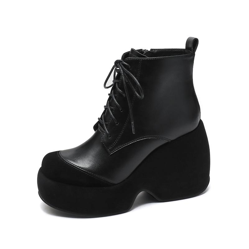 Fashion 2025 NEW Autumn Women Boots Women Shoes Round Toe Chunky Heel Boots for Women Motorcycle Platform Boots high heels