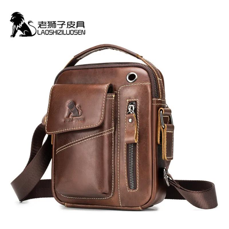 Genuine Cow Leather Messenger Bag Men Handbag Chest Crossbody Shoulder Bag Men's Bag Tas Business Small Male Bolsas Sac