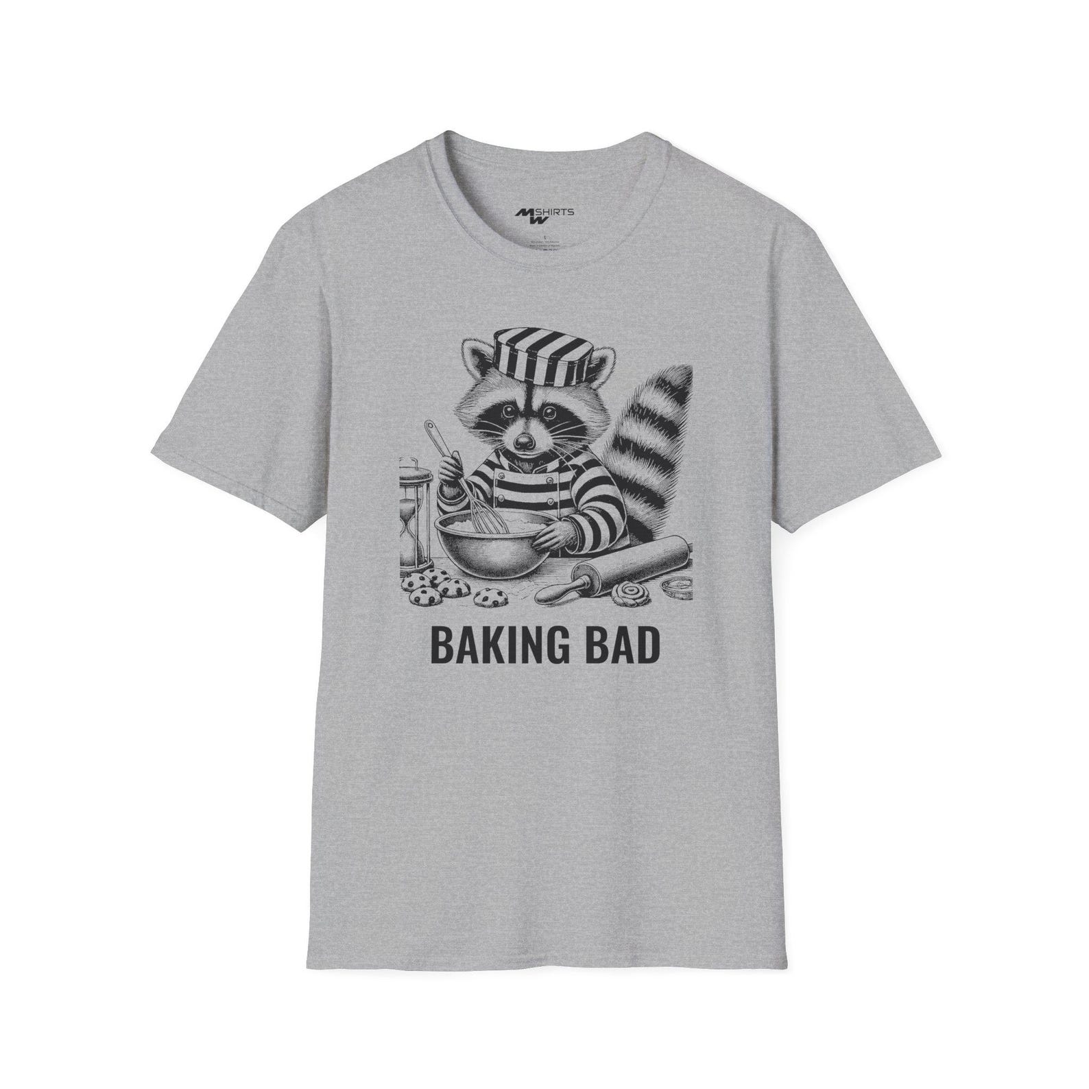 Baking Raccoon T-Shirt: Vintage Engraved Funny Animal Tee 3XL