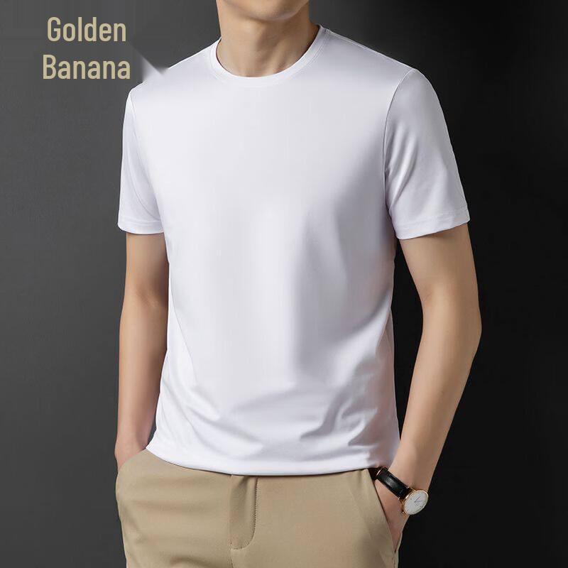 Men s Mulberry Silk Blend Ice Silk Round Neck T-shirt 170/88A