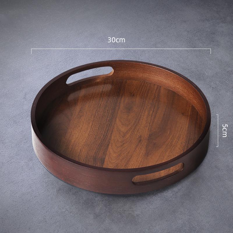 Tea Tray Tea Set Tea Cup Water Cup Tray Home Living Room Fruit Dim Sum Round Dry Soak Tray Bamboo Tray Tea Ceremony