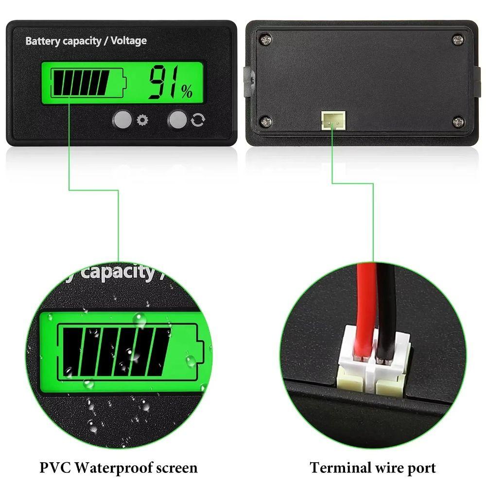 Monitor Battery Capacity Indicator Voltage Meter Battery Capacity Gauge  Percentage Display