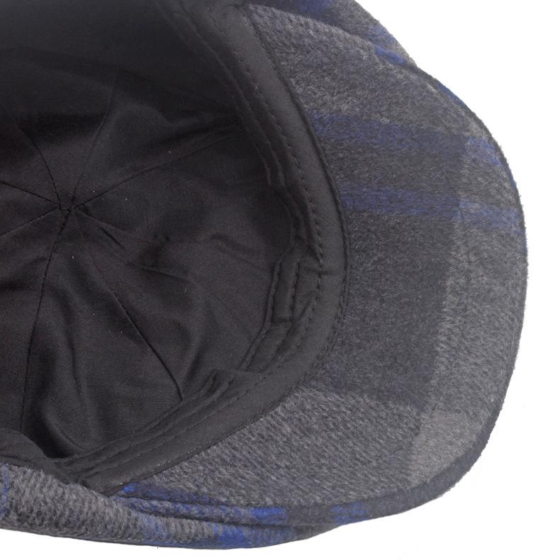 Plaid Octagonal Hat Beret Autumn Winter Men's Warm Forward Hat Wool Plaid Newsboy Hat British Female Paintsman Hat