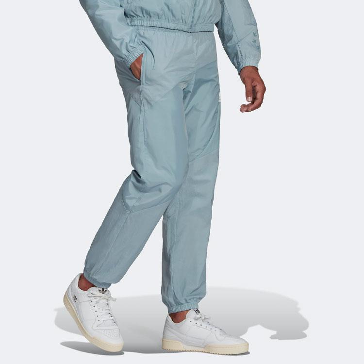 Adidas Originals Trefoil Casual Spliced Solid Color Sweatpants Men Bottoms Teal-Blue HC4513