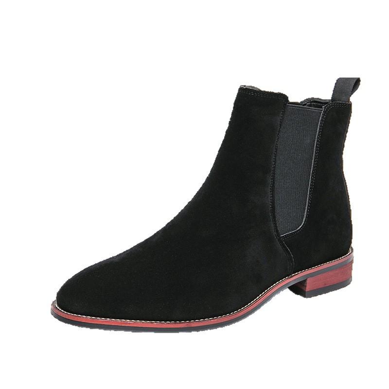 Large Size Velvet Chelsea British Casual High Top Leather Shoes Short Boots Martin Boots