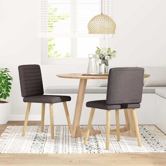VidaXL Dining Chairs Set of 2 Dark Brown Fabric 4101178