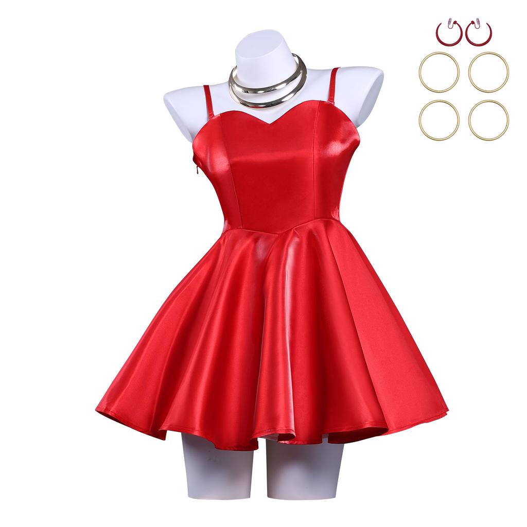 New PANTY & STOCKING with GARTERBELT Cosplay Costume Panty Anarchy Red Camisole Dress