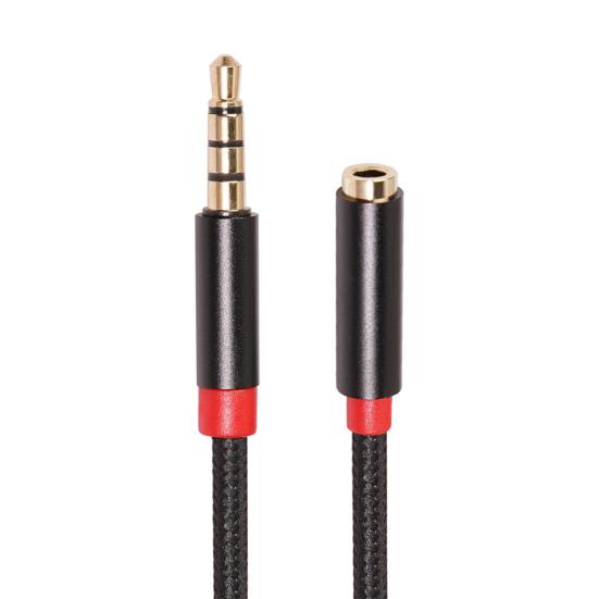 3.5mm Universal Mobile Phone PC Audio Male to Female Extension Woven Net Cable