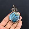 Labradorite Pendant, Handmade Gemstone 999 Copper Wire Wrapped Pendant Antique Jewelry, For Gift Silver Jewelry