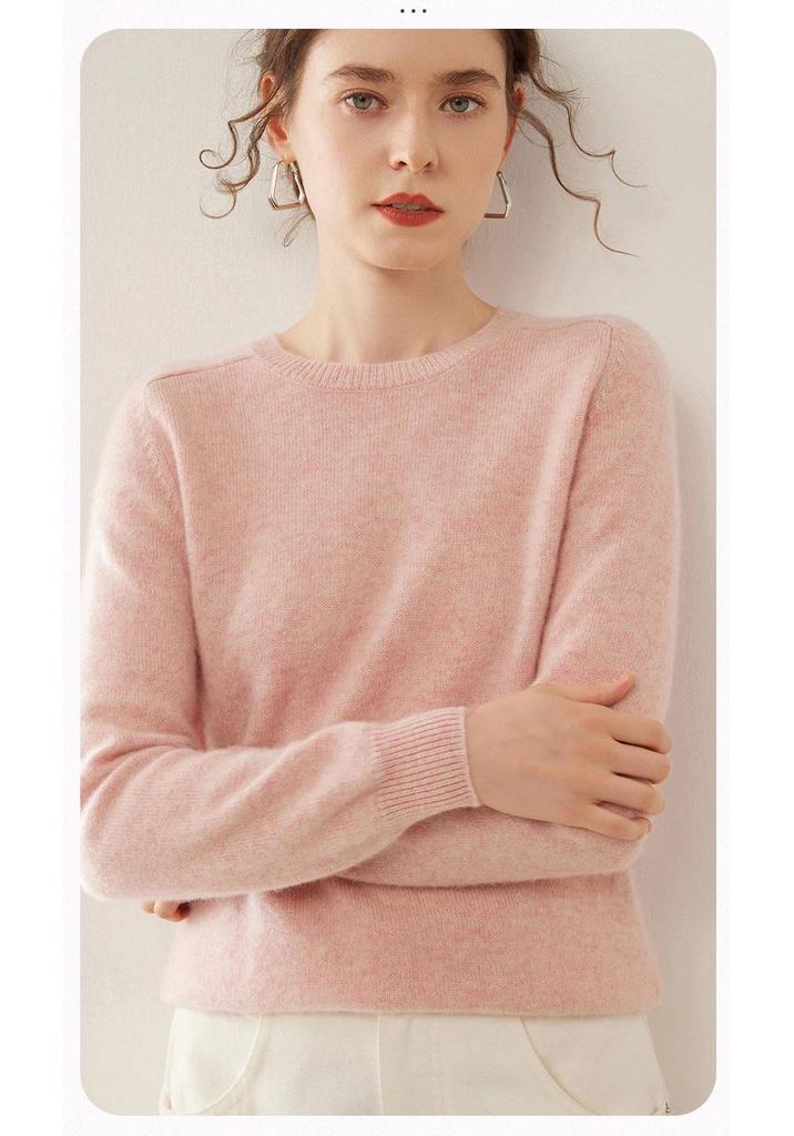 Women's Cashmere Saddle Shoulder Sweater - Thick Autumn/Winter Pullover