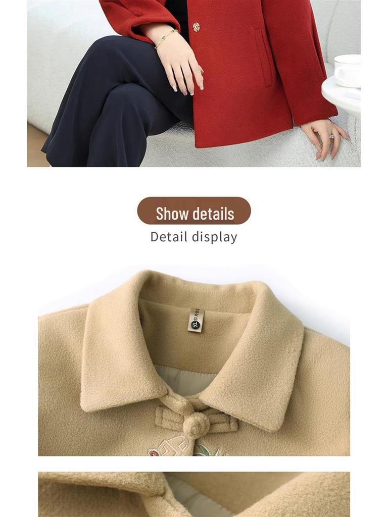 Mom's New Woolen Coat for Middle-Aged Women: Stylish Chinese Autumn/Winter Fashion