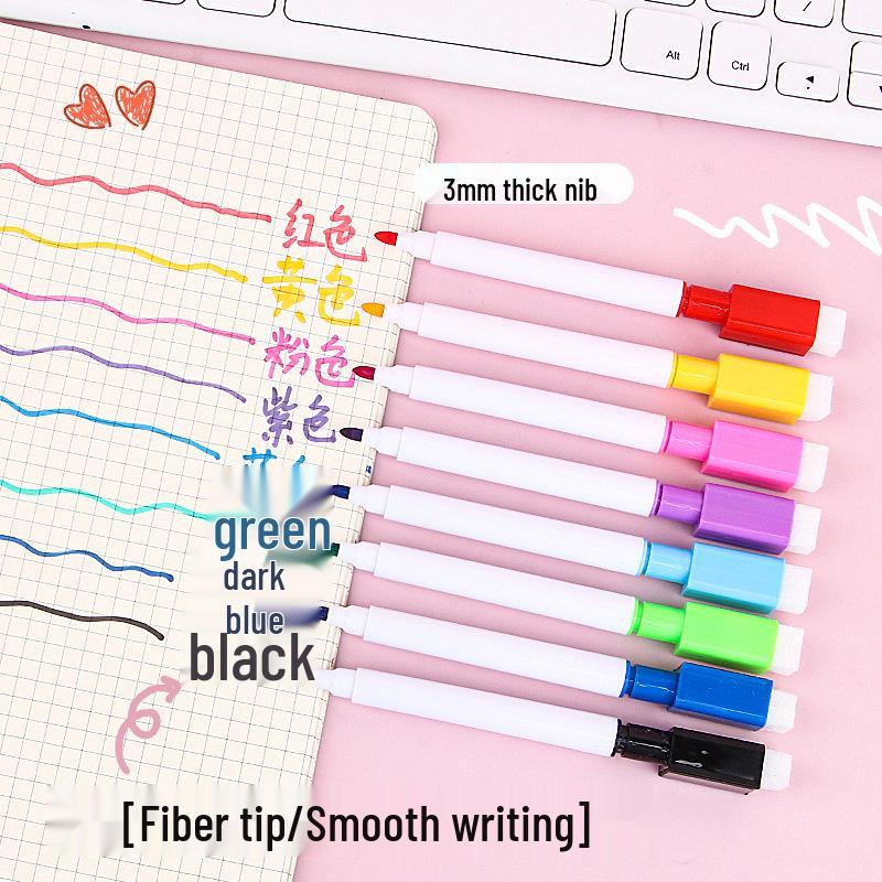 Colorful Erasable Magnetic Whiteboard Markers for Kids, Water-Based & Large Capacity, 8 Colors