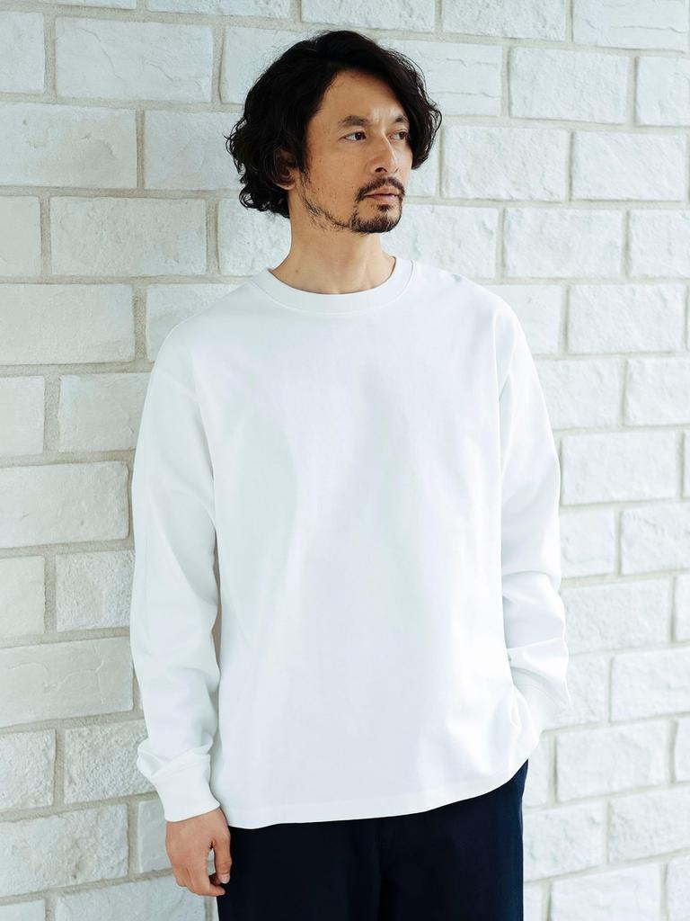 B:MING LIFE STORE by BEAMS Men's RelaxFit Long Sleeve Tee (H/W) in Off-White (M_92140229147)