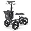 Folding Knee Scooter, Aluminum Steerable Knee Walker with Height-Adjustable Handlebar & Knee Pad, 12" All-Terrain Wheels, Dual Brakes, Leg Recovery