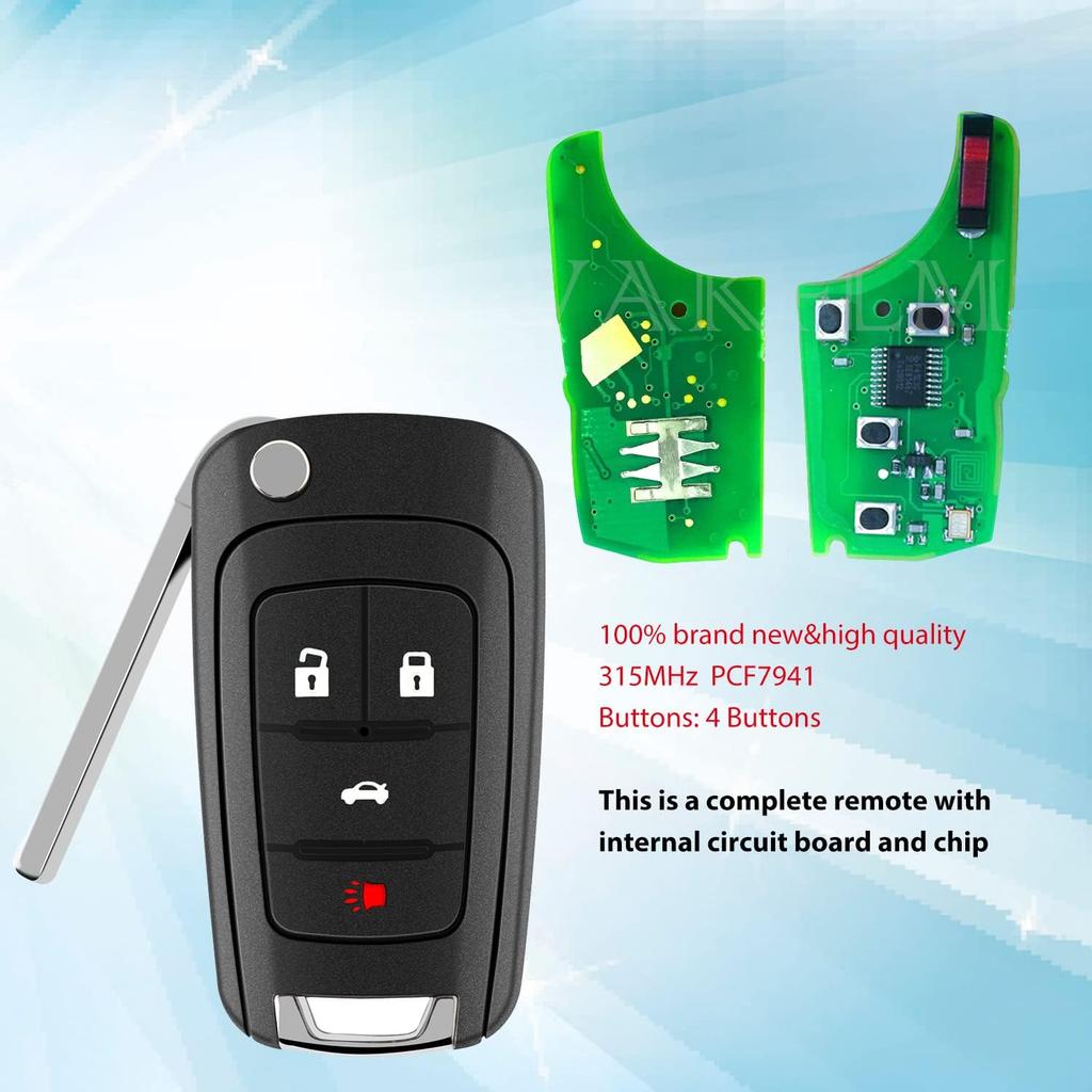 fit for Chevy Equinox Camaro 2010 2011 2012 2013 2014 2015 2016 2017 Cruze Malibu Impala Sonic GMC Terrain Buick Lacrosse Regal Verano Encore Keyless