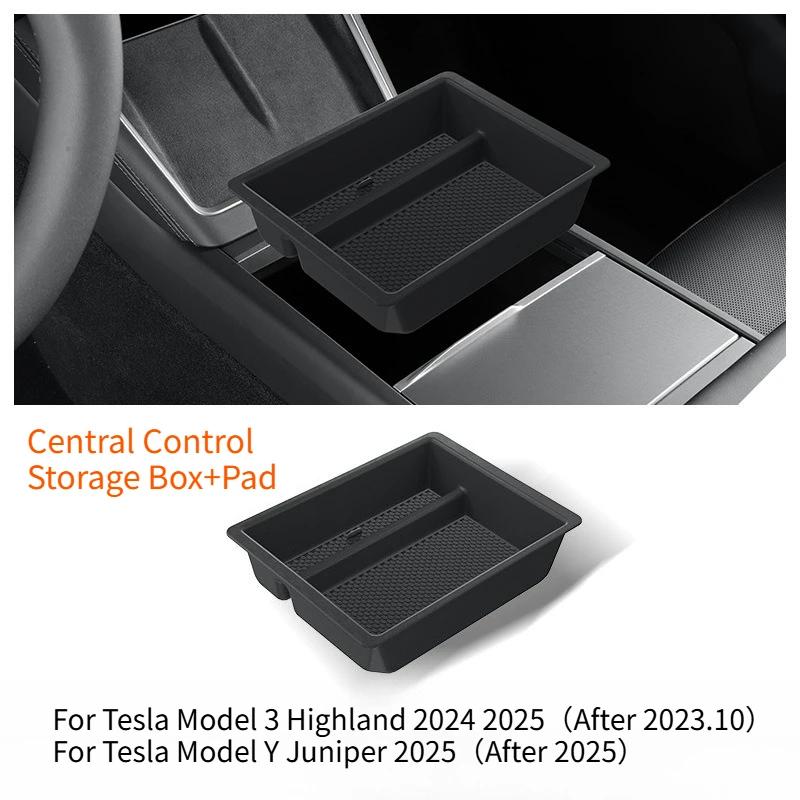 For Tesla Model 3/3 Highland Model Y/Y Juniper Central Control Armrest Box Storage Box Organizer Tray Cubby Drawer Accessories