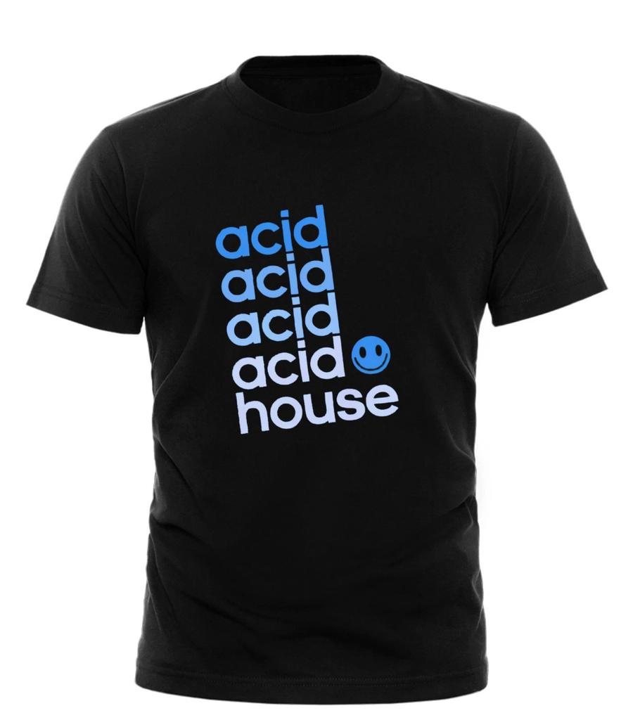 Acid Spezial EDM Taneční Hudba Rave DJ Pánské Acid House Tričko Černé Bílé Tričko