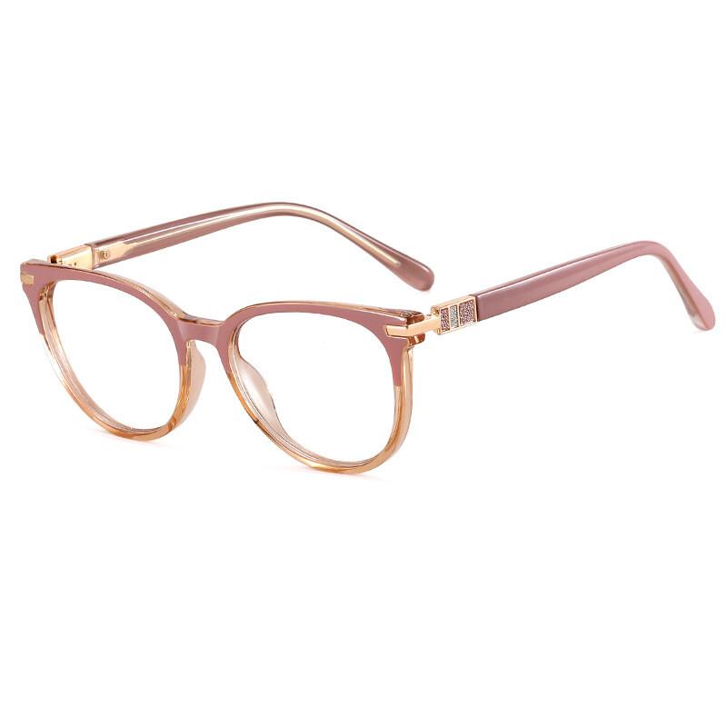 Retro Anti- Blue Lightweight Cat Eye TR90 Eyeglasses Female Luxury Brand Design Trend Prescription Optical Eye Eyeglasses Frames + 1 .5+2+3