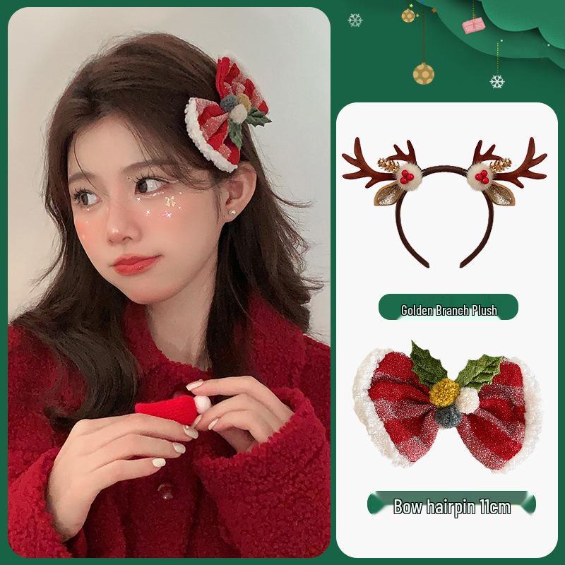 Women's Christmas Plush Hat Headband Hair Accessories