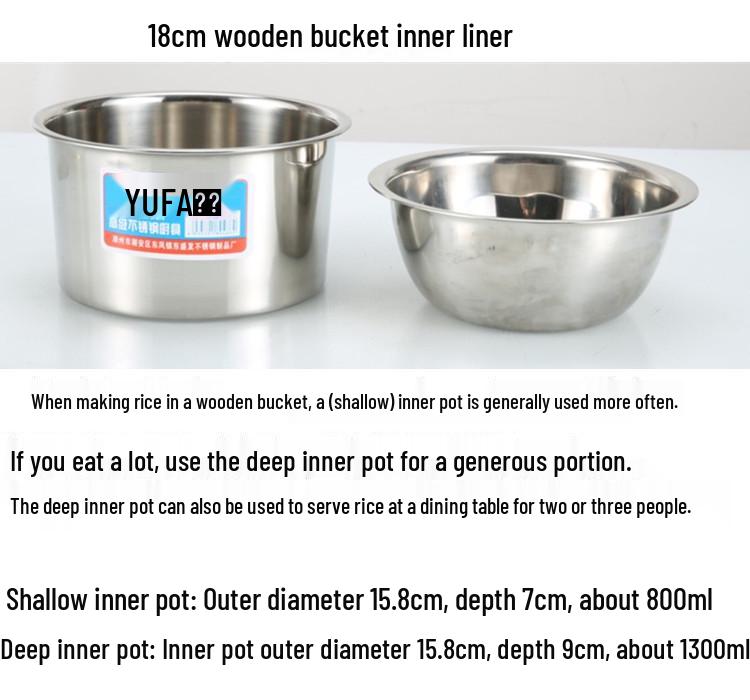 Wooden Rice Bucket with Lid: Insulated Serving Bowl and Spoon for Dining Table