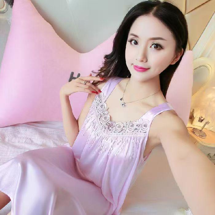 2023 Lace Trim Plus Size Camisole Nightdress