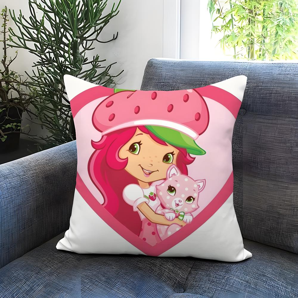 Hot S-SStrawberry Shortcake Cushion Cover Comfortable Reversible Pillow Cover Ideal for Car Sofa Bedroom & Beyond