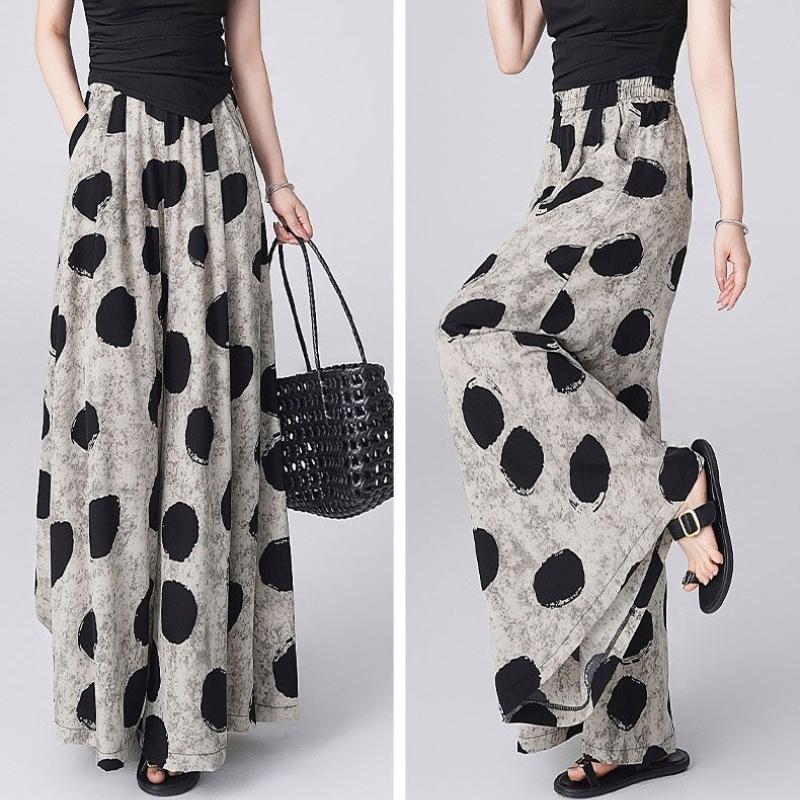 WTEMPO Chiffon Beach Skirt Pants Summer High Waist Thin Sunscreen Pants Loose Cropped Trousers Casual Women's Capris Pants