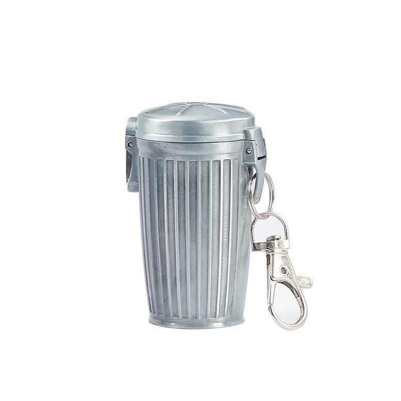 Stylish Metal Portable Ashtray & Cigarette Case with Pop-Top and Carabiner
