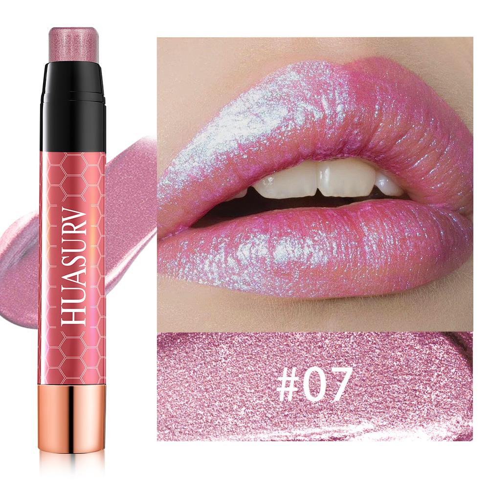 HUASURV Ten-color Long-lasting Pearlescent Lipstick , Complexion Moisturizing, Easy To Color, Pearlescent Fine Flash