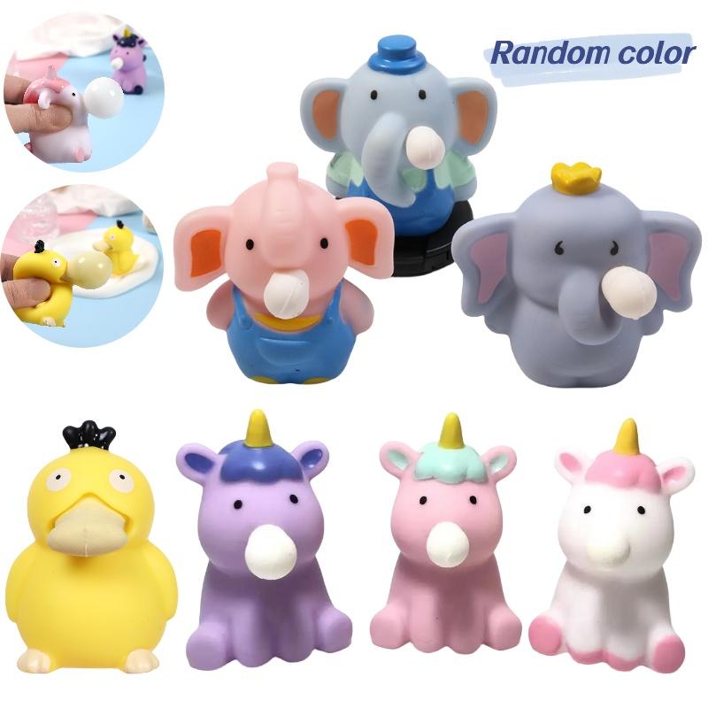 Stress-relieving Bubble Blowing Elephant Toy Fun Squeeze And Release Toy For All Ages
