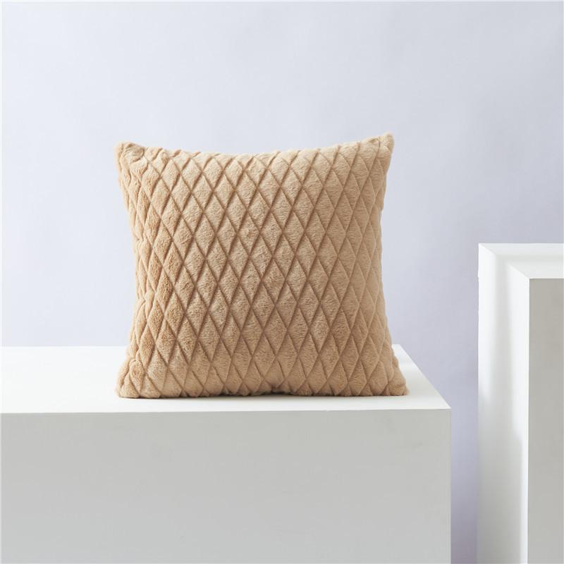 Fashionable and Simple Household Thickened Plush Double-sided Ultrasonic Three-dimensional Embossed Rhombus Pillow