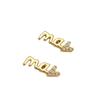 French Letter Zircon Gold Stud Earrings Gentle And Elegant Temperament Lady Stud Earrings Exquisite Small Commuter Versatile Earrings