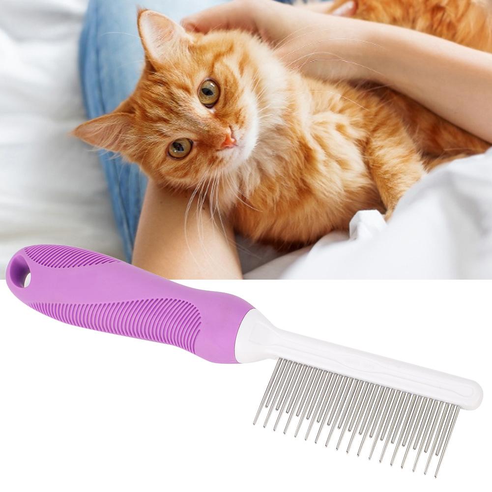 Haustier Hund Katze Öffnungsknoten Schwebender Haarentfernungskamm Friseurwerkzeug Zubehör mit rutschfestem Griff