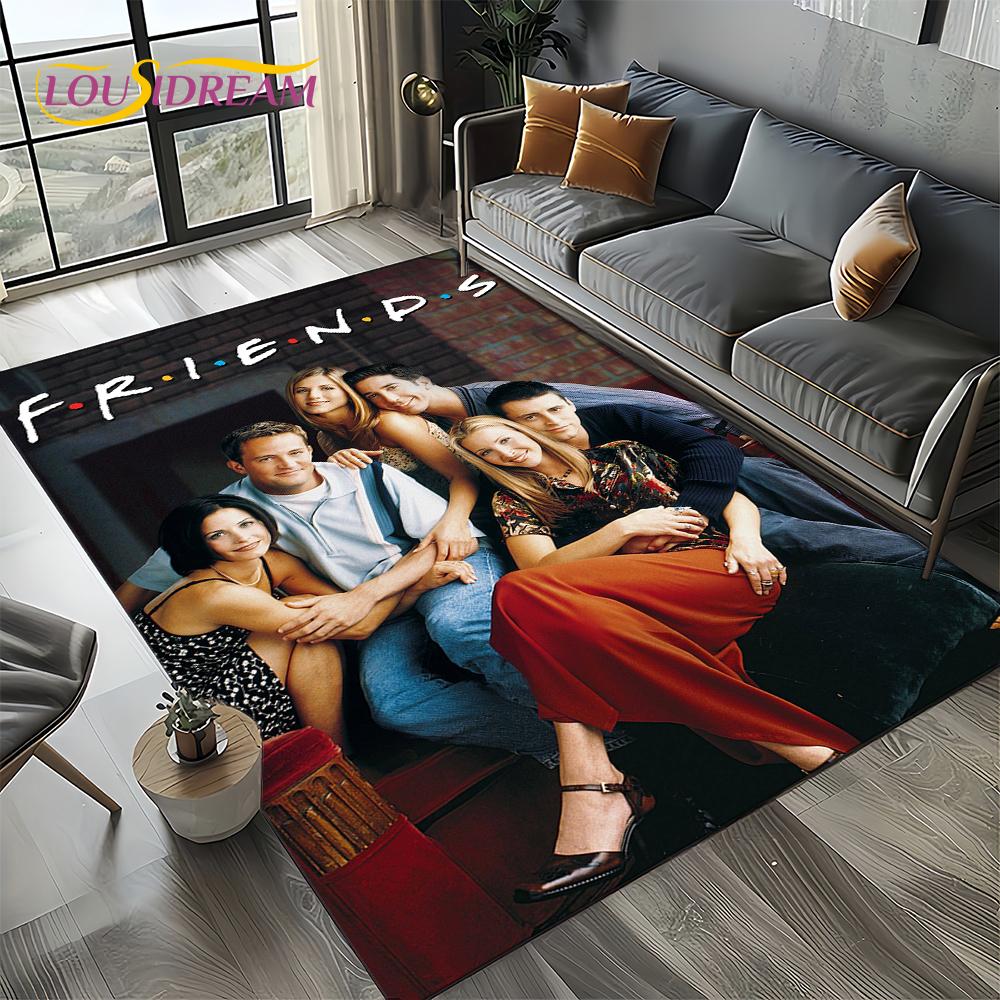 Tappeto Central Perk Friends TV Show per Soggiorno Camera da Letto Casa Decorazione Divano, Tappeto per Area Giochi Bambini Tappetino Antiscivolo Regalo