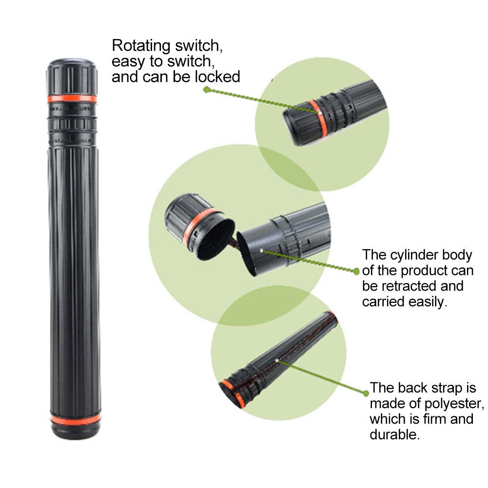 Outdoor Telescopic Arrow Quiver Tube Archery Case Carrier with Adjustable Strap for Shooting Hunting