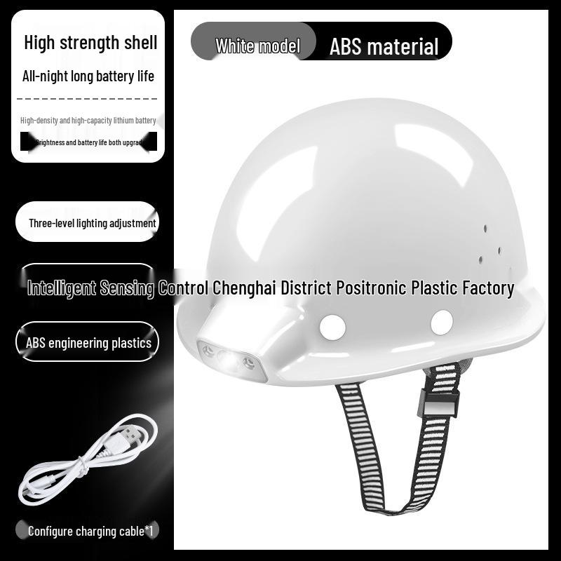 Safety Helmet with Headlamp: Construction, Engineering, Mining & Outdoor Use 12H