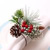 Napkin Rings Set Of 6  Berries Christmas Thanksgiving Holiday Rustic Holders