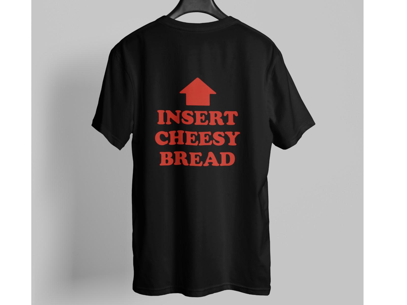 Cheesy Bread Shirt Humor Arrow Meme Graphic Bold Red Tee Back Print XXXL