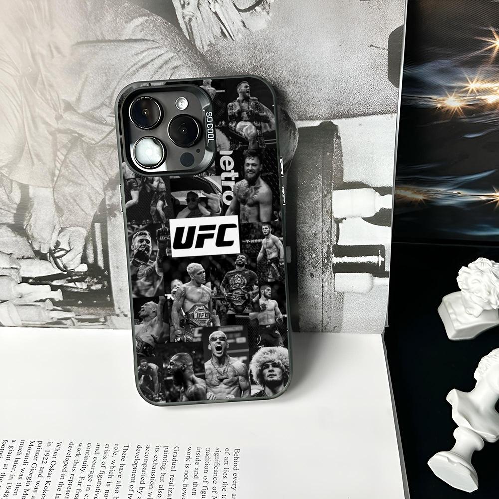 Custodia per Telefono U-Ufc Conor McGregor Argento Colorato Opaca Per IPhone 16 17 15 14 13 12 11 Pro Max Plus XS X Cover Rigida Antiurto