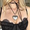Elegant Heart Pendant for Choker Necklace Making Stylish Necklace Bead for DIY Necklace Jewelry Making Pendant with Hole