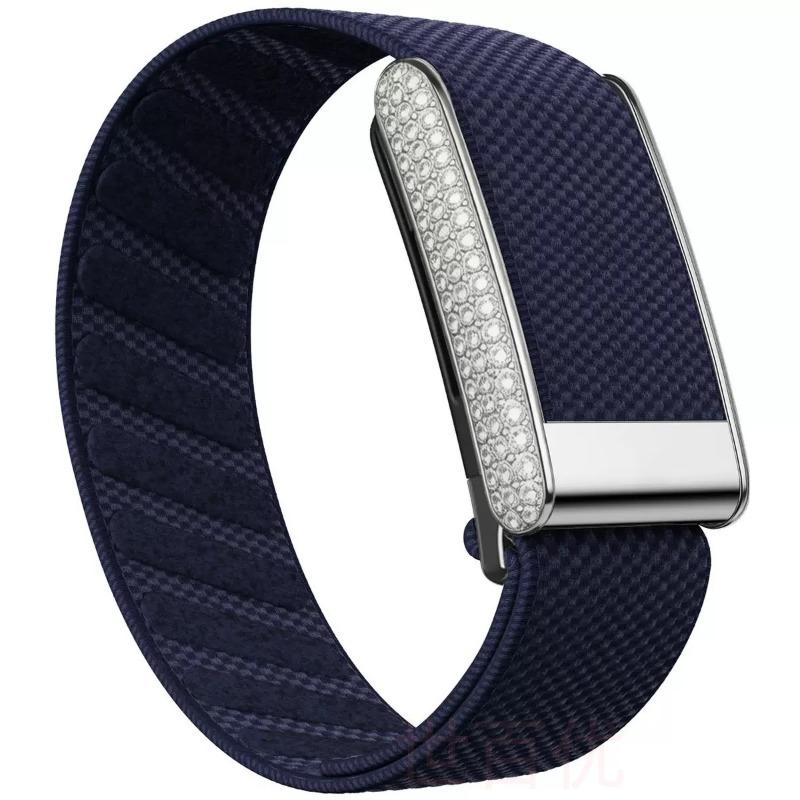 Sparkly Diamond Metal Frame Nylon Elastic Band for Whoop 5.0 Comfortable Replacement Strap for Whoop 5.0 Smart Fitness Tracker
