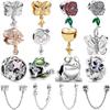 New 925 Silver Butterfly Sunflower Frog Rose Charm Bead Fit Original Pendant Bracelet DIY Women Jewelry Accessories