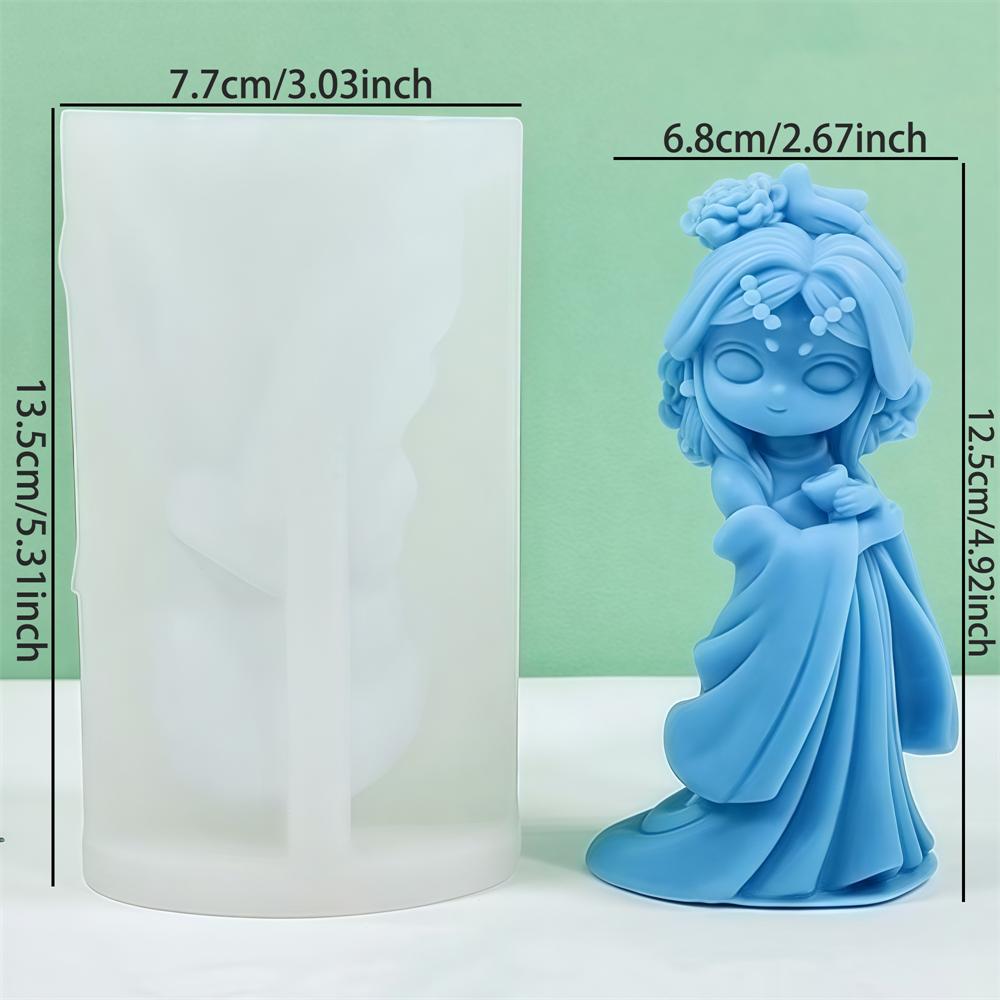 Princess Dolls Silicone Candle Mold DIY Girl Portrait Plaster Epoxy Casting Molds Gypsum Handmade Soap Baking Decoration Mould