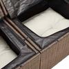 7 Piece Brown Poly Rattan Garden Sofa Set with Cushions