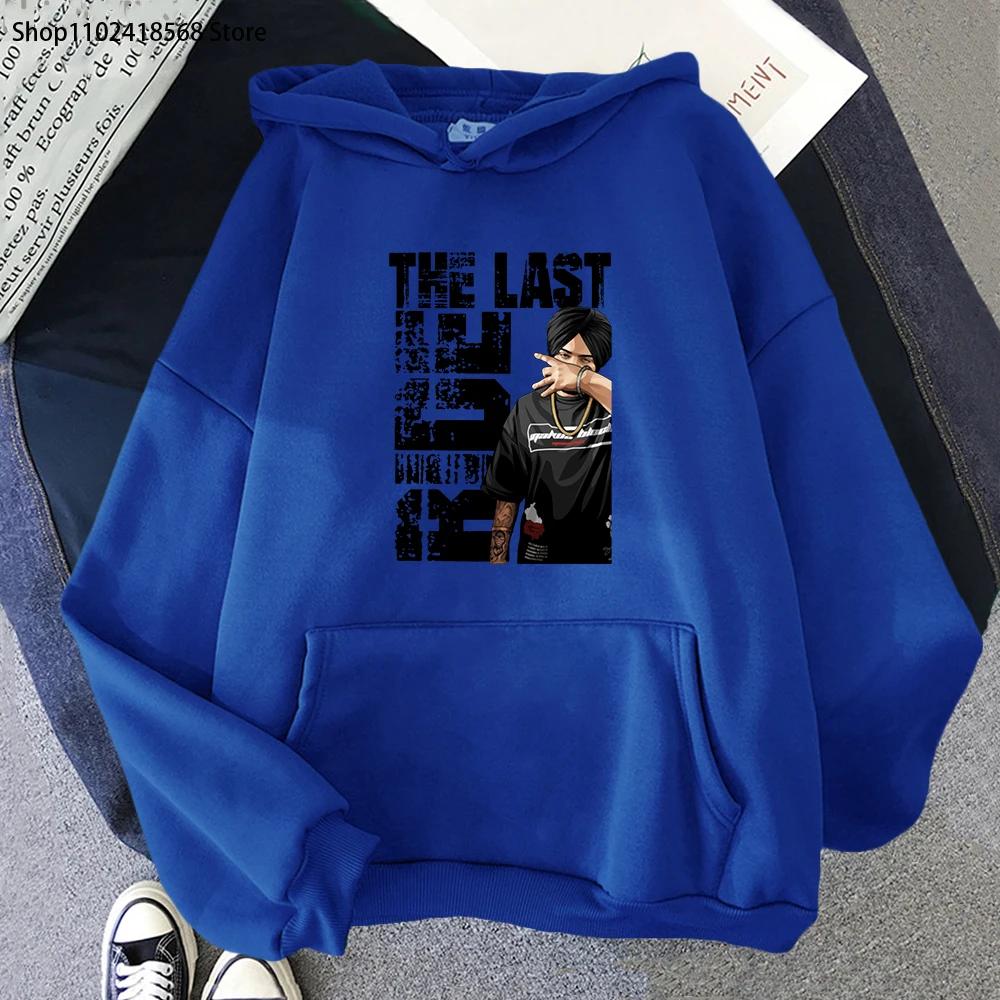 Sudaderas con capucha para hombre Sudadera Sidhu Moose Wala Retro Rapper Indio Streetwear Mujer Estampado Cuello Redondo Gráfico