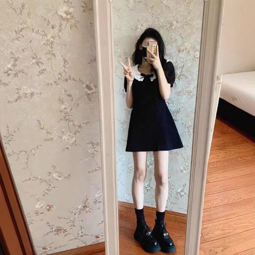 

Petite Women s Hepburn Style Black Dress with Peter Pan Collar - Summer 2025 Collection Small чорний