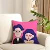 Cute cartoon couple Cushion Cover Reversible Plush Pillow Cover Soft Fluffy  Home Decor for Sofa Bedroom