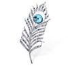 Atmospheric Feather Brooch High-End Female Luxury Temperament Crystal Brooch Light Luxury High-End Pin Suit Accessories