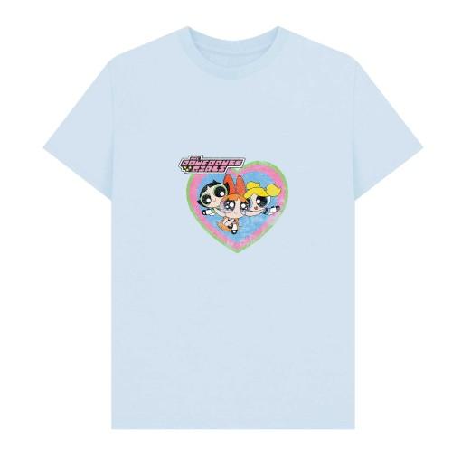 The Powerpuff Girls Unisex Adult Faded Heart T-Shirt