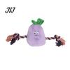 Plush Vegetable Toy Stuffed Dog Toy, Interactive Squeaky Chew Carrot Eggplant Aggressive Chewer Green Pepper with Rope Arm for Tug-of-war, Small